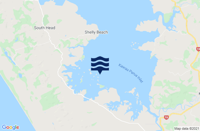 Mapa de mareas Kawau Parua Inlet, New Zealand