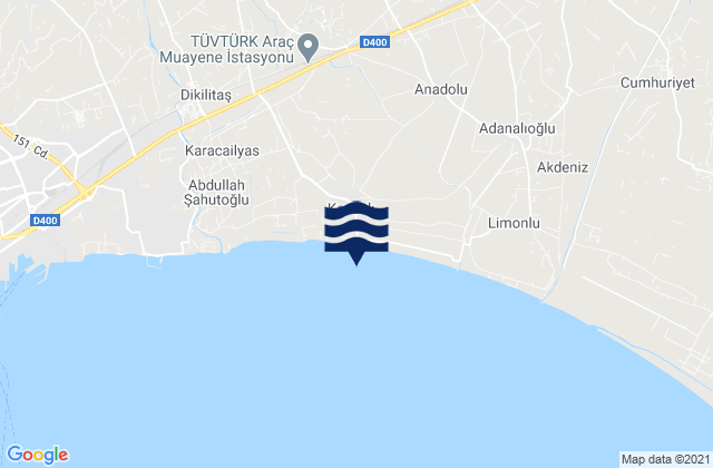 Mapa de mareas Kazanlı, Turkey