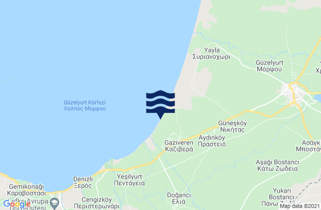 Mapa de mareas Kaziverá, Cyprus