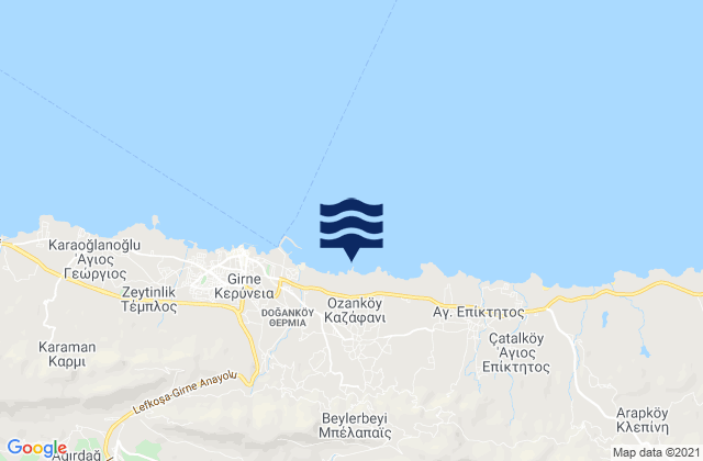 Mapa de mareas Kazáfani, Cyprus