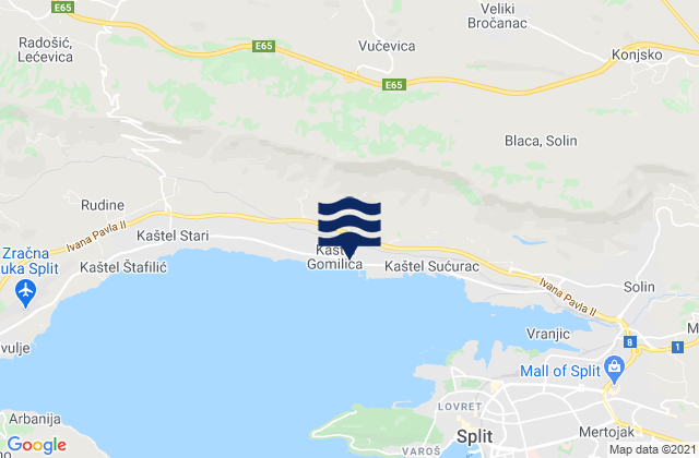 Mapa de mareas Kaštel Gomilica, Croatia