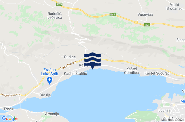 Mapa de mareas Kaštel Stari, Croatia