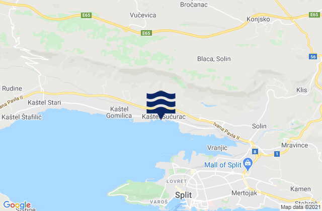Mapa de mareas Kaštel Sućurac, Croatia