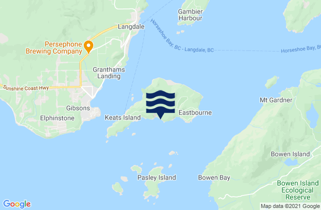 Mapa de mareas Keats Island, Canada