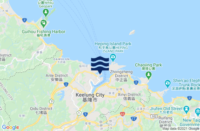 Mapa de mareas Keelung (chi-Lung Chiang), Taiwan
