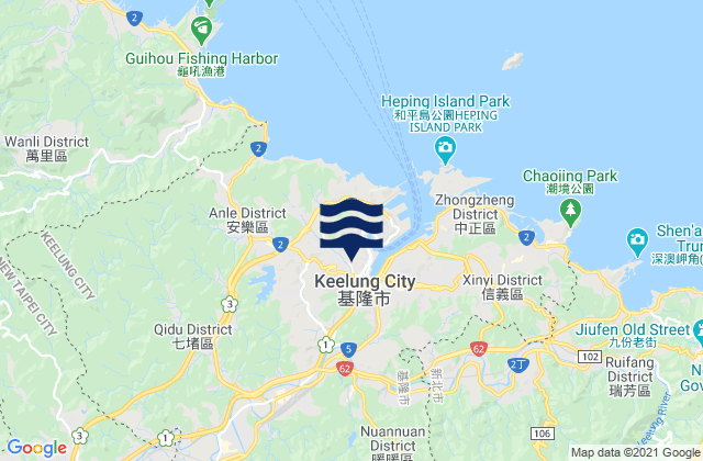 Mapa de mareas Keelung, Taiwan