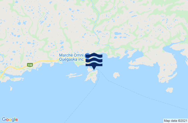 Mapa de mareas Kegashka, Canada