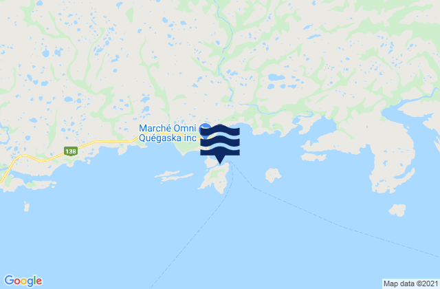 Mapa de mareas Kegaska, Canada