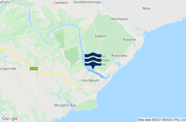 Mapa de mareas Kei Mouth, South Africa
