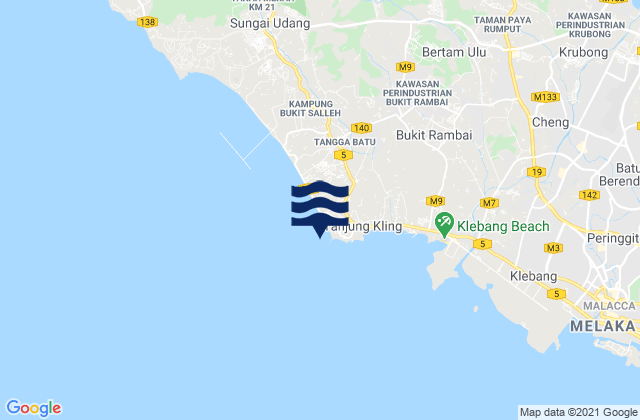 Mapa de mareas Keling, Malaysia