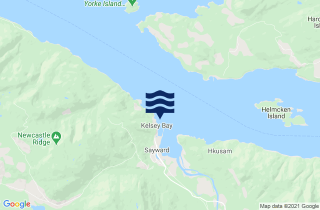Mapa de mareas Kelsey Bay, Canada