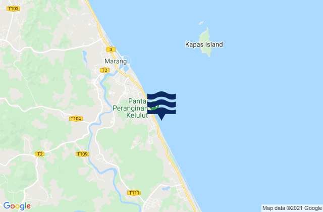 Mapa de mareas Kelulut (Marang), Malaysia