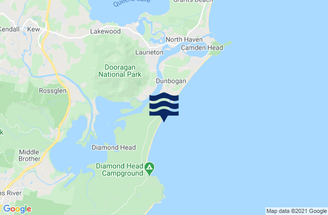 Mapa de mareas Kendall, Australia