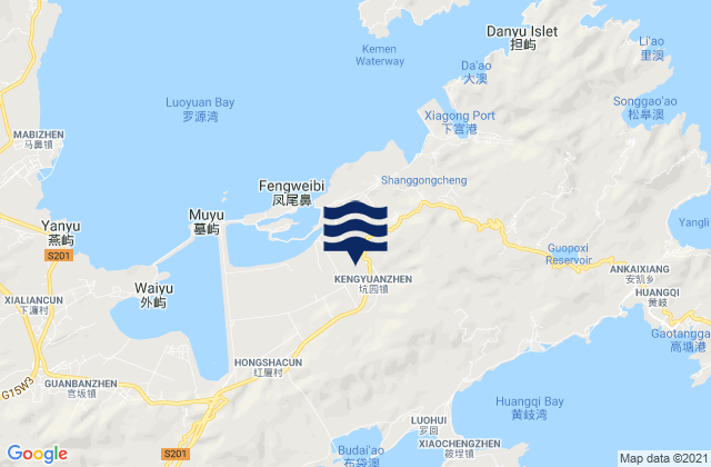 Mapa de mareas Kengyuan, China