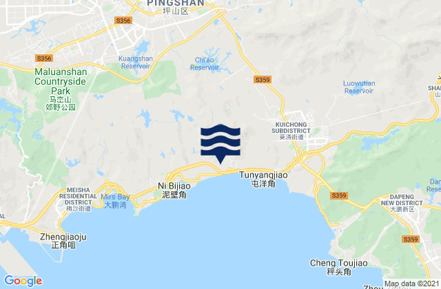 Mapa de mareas Kengzi, China