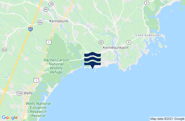 Mapa de mareas Kennebunk Beach, United States