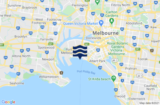 Mapa de mareas Kensington, Australia