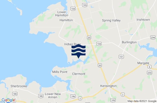 Mapa de mareas Kensington, Canada