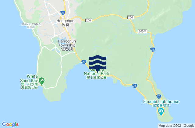Mapa de mareas Kenting, Taiwan