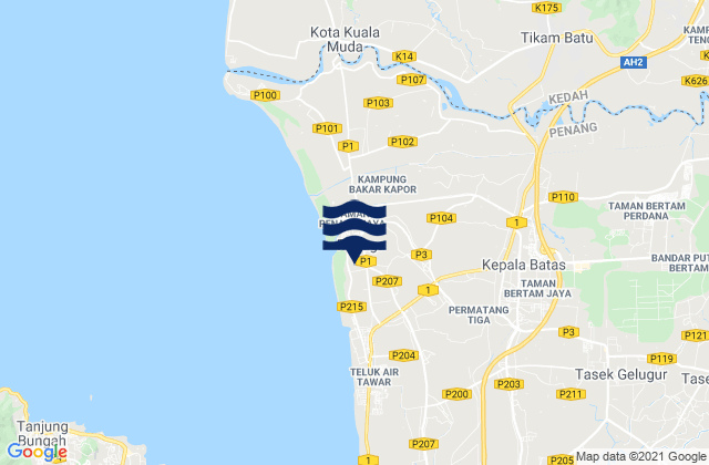 Mapa de mareas Kepala Batas, Malaysia