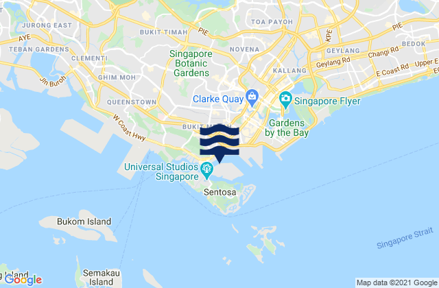 Mapa de mareas Keppel Harbour, Singapore