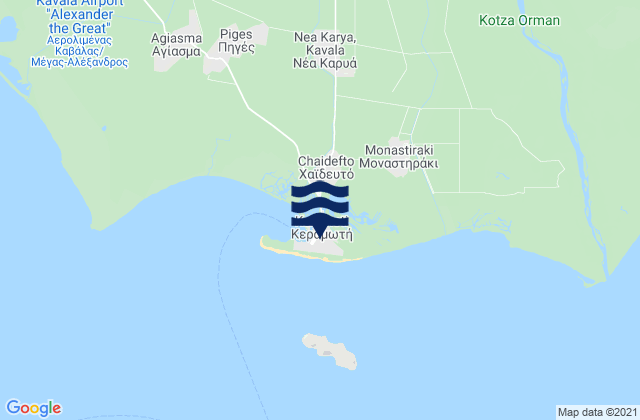 Mapa de mareas Keramotí, Greece