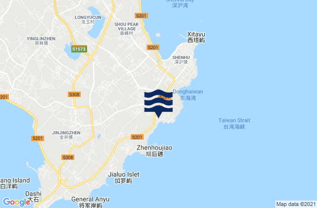 Mapa de mareas Kerencun, China