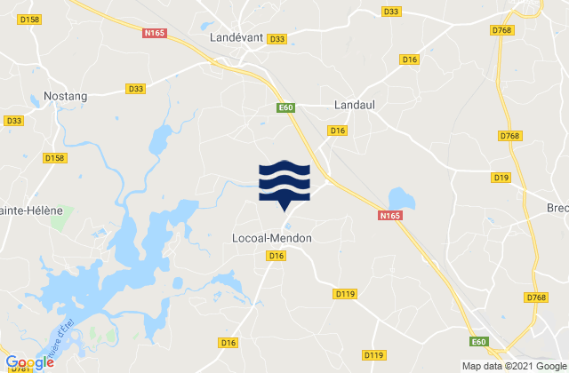 Mapa de mareas Kerhillio, France