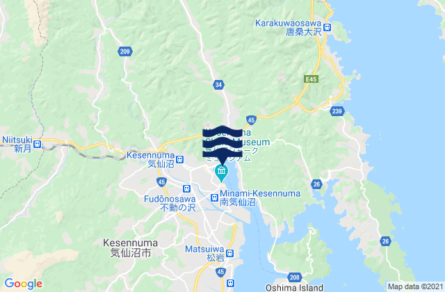 Mapa de mareas Kesennuma Shi, Japan