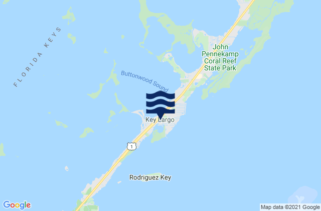 Mapa de mareas Key Largo, United States