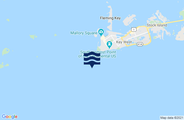 Mapa de mareas Key West Channel Cut-A Cut-B Turn, United States