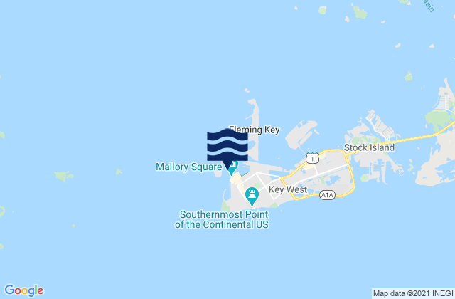 Mapa de mareas Key West Harbor Range channel, United States