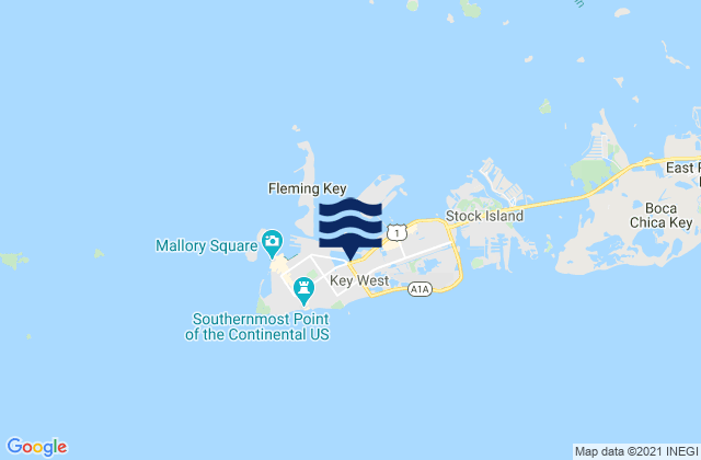 Mapa de mareas Key West, United States
