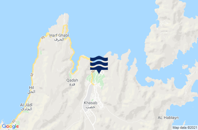 Mapa de mareas Khasab, Oman
