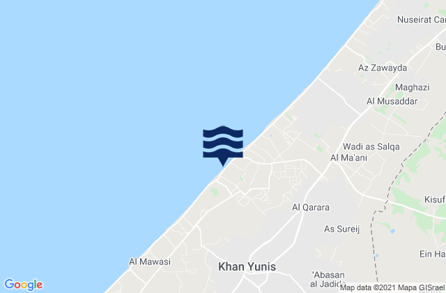 Mapa de mareas Khuzā‘ah, Palestinian Territory