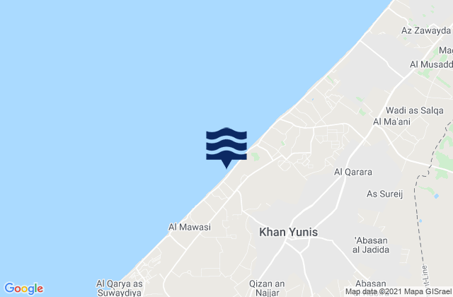 Mapa de mareas Khān Yūnis, Palestinian Territory