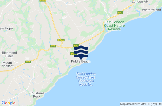 Mapa de mareas Kidd's Beach, South Africa