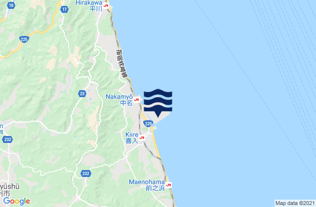 Mapa de mareas Kiire, Japan