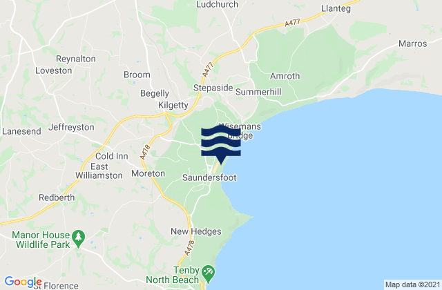 Mapa de mareas Kilgetty, United Kingdom