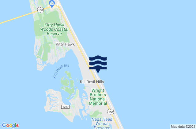 Mapa de mareas Kill Devil Hills, United States