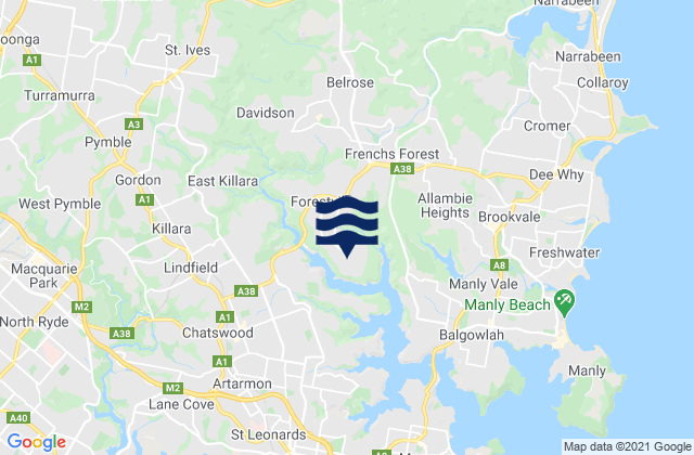 Mapa de mareas Killarney Heights, Australia