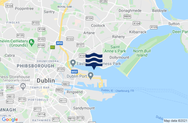 Mapa de mareas Killester, Ireland