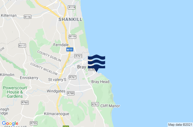 Mapa de mareas Kilmacanoge, Ireland