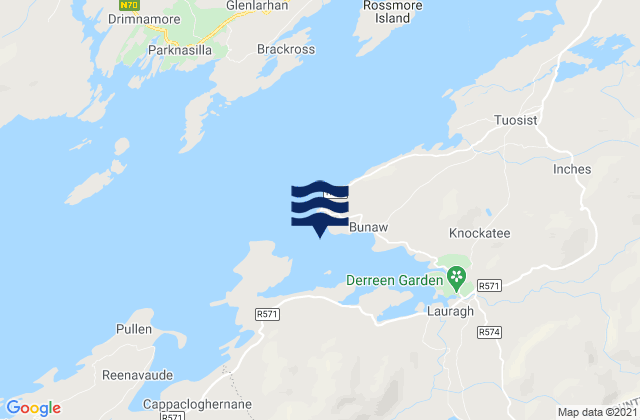 Mapa de mareas Kilmakilloge Harbour, Ireland