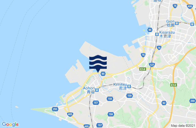 Mapa de mareas Kimitsu, Japan