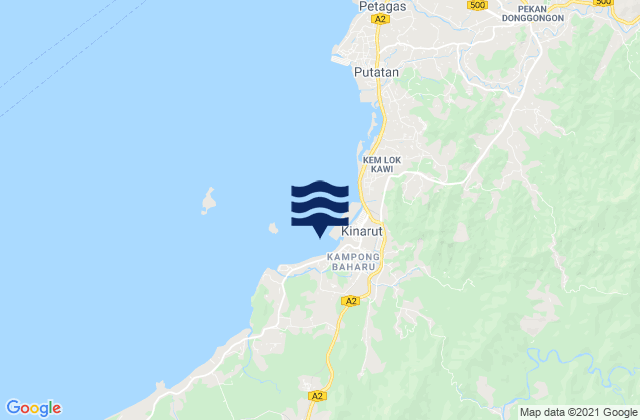 Mapa de mareas Kinarut, Malaysia