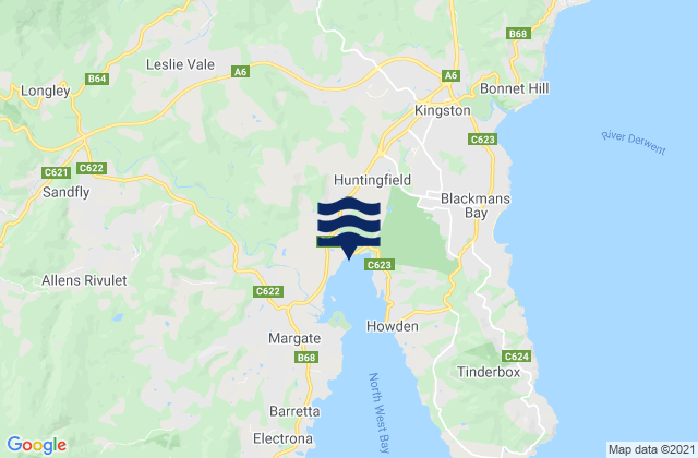 Mapa de mareas Kingborough, Australia
