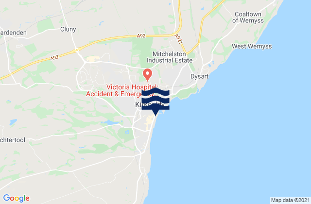Mapa de mareas Kinglassie, United Kingdom