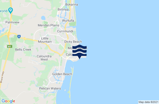 Mapa de mareas Kings Beach, Australia