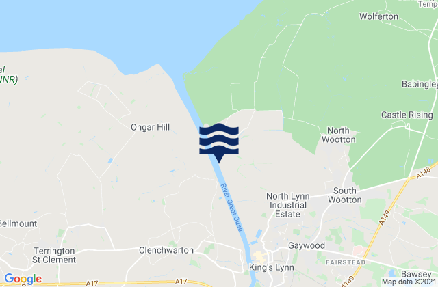 Mapa de mareas Kings Lynn, United Kingdom